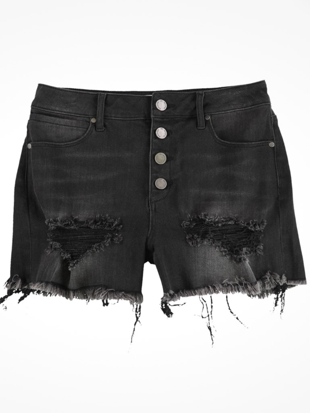 Anthropologie Articles of Society Distressed Button-Front Denim Shorts Size 28